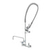 T&S Brass Easy Install wall-mount pre-rinse faucet with spray valve, flexible hose and add-on swing spout