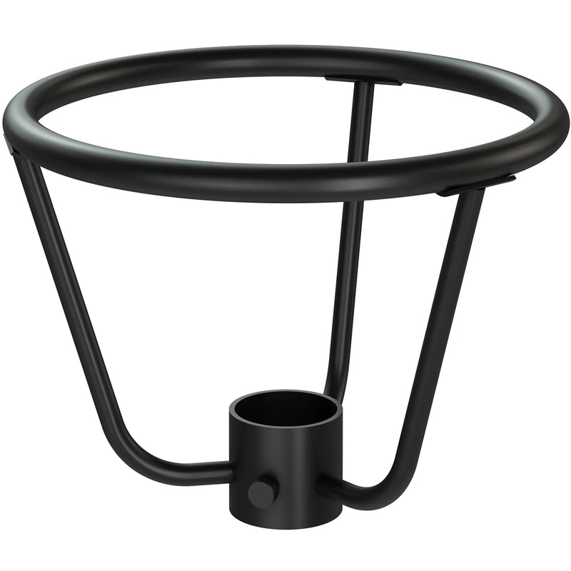 Tarrison APTFTRNGBL Core Collection indoor/outdoor foot ring in black metal with column mounting collar, angled view