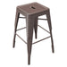 Tarrison Amelia all-weather stackable backless metal stool in bronze brown with footrest rungs, second size option