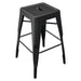 Tarrison Amelia all-weather stackable backless metal stool in matte black with footrest rungs, first size option
