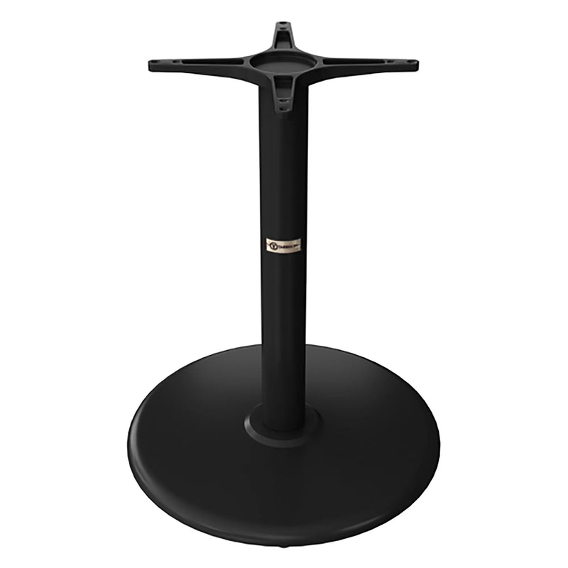 Tarrison Core Collection all-weather 22" round table base in black with round disc foot and spider top, dining height