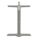 Tarrison Core Collection all-weather 22" T-table base in silver, dining height with T-shaped foot, front view