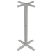 Tarrison Core Collection all-weather 4 prong table base in silver, fourth size option with compact feet, tall column