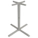 Tarrison Core Collection all-weather 4 prong table base in silver, seventh size option with wide feet