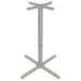 Tarrison Core Collection all-weather 4 prong table base in silver, eighth size option with narrow feet, tall column