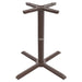 Tarrison Core Collection all-weather 4 prong table base in bronze brown, second size option with wide foot spread