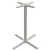 Tarrison Core Collection all-weather 4 prong table base in silver, third size option with wide feet, taller column