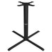 Tarrison Core Collection indoor 4 prong table base in black, dining height with wide splayed feet, front view