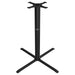 Tarrison Core Collection indoor 4 prong table base in black, taller column with splayed feet, front view