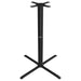 Tarrison Core Collection indoor 4 prong table base in black, bar height column with splayed feet, front view