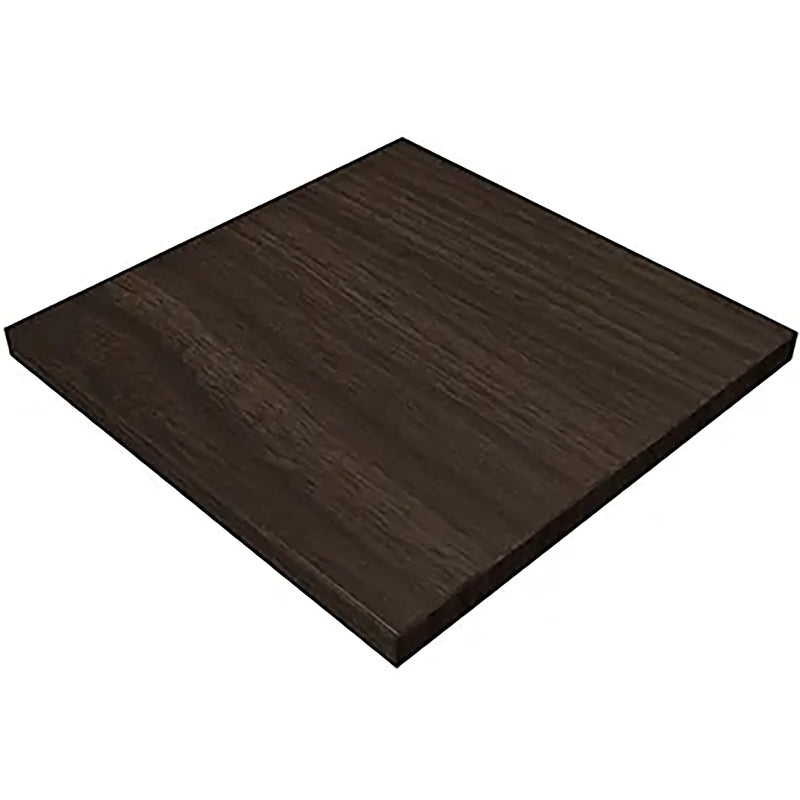 Tarrison Core Collection square laminate indoor table top with T-nuts in dark walnut finish, top view