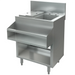 Tarrison TA-CMU24 series 24 inch stainless steel cocktail mix unit with sink, backsplash and open shelving