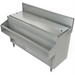 Tarrison TA-CMU series wide stainless steel cocktail mix unit, no sink configuration with tall backsplash, angled
