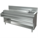 Tarrison TA-CMU60 series 60 inch stainless steel cocktail mix unit with sink, backsplash and open lower shelf
