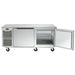 Traulsen TU072HT 72-inch two door side mounted refrigerated work table with right door open showing interior