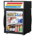 True GDM-05PT-HC~TSL01 24-inch black pass-through countertop display refrigerator with lighted sign, stocked