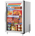 True GDM-07F-HC~TSL01 24-inch white single glass door countertop display freezer stocked with frozen foods
