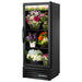 True GDM-12FC-HC~TSL01 25-inch black single glass door flower display refrigerator filled with bouquets