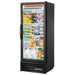 True GDM-12HC~TSL01 25-inch black single glass door display refrigerator with lighted sign, stocked