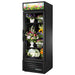 True GDM-23FC-HC~TSL01 25-inch black single glass door flower display refrigerator with floral sign panel