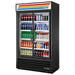True Slim Line TVM-48SL-HC~VM01 48-inch black double glass door display refrigerator with sign, stocked