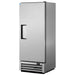 True T-12F-HC 25" wide single solid door stainless steel reach-in freezer with door closed, angled view
