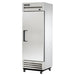 True T-19-HC 27" wide shallow depth single solid door stainless steel refrigerator on casters, door closed