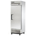 True T-19F-HC 27" wide shallow depth single solid door stainless steel reach-in freezer on casters, door closed