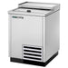 True T-24-GC Series 24-inch top-loading glass and plate chiller in stainless steel finish, angled view