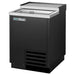 True T-24-GC Series 24-inch top-loading glass and plate chiller in black finish with stainless top