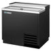True T-36-GC Series 36-inch top-loading glass and plate chiller in black finish with stainless top
