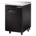True TBB-1 Series 24-inch single door back bar cooler in black finish with stainless top, angled view