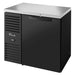 True TBR36 Series 36-inch single door back bar cooler in black with solid door and stainless top