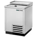 True TD-24-7 Series 24-inch top-loading horizontal bottle cooler in stainless steel finish, angled view