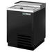 True TD-24-7 Series 24-inch top-loading horizontal bottle cooler in black finish with stainless top