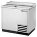 True TD-36-12 Series 36-inch top-loading horizontal bottle cooler in stainless steel finish, angled view