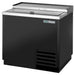 True TD-36-12 Series 36-inch top-loading horizontal bottle cooler in black finish with stainless top