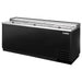 True TD-80-30 Series 80-inch horizontal bottle cooler in black finish with three sliding stainless lids