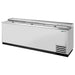 True TD-95-38 Series 95-inch horizontal bottle cooler in stainless steel finish with sliding top lids