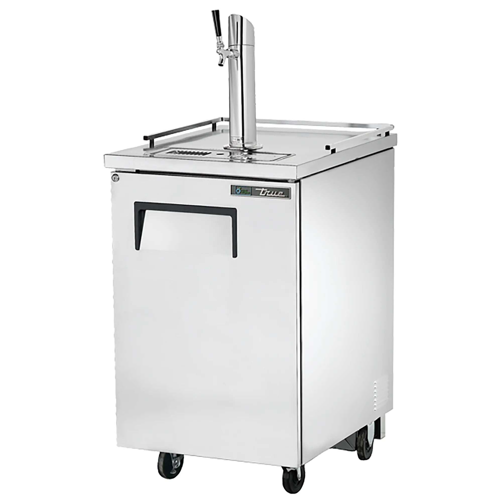 True TDD-1 Series Single Door 24" Wide Keg Beer Dispensing Cooler - Black or Stainless Steel Finish-Phoenix Food Equipment