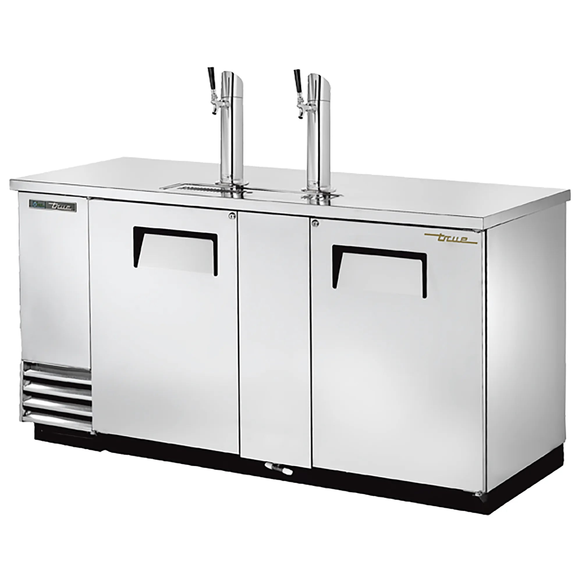 True TDD-3 Series Double Door 69" Wide Keg Beer Dispensing Cooler - Black or Stainless Steel Finish-Phoenix Food Equipment