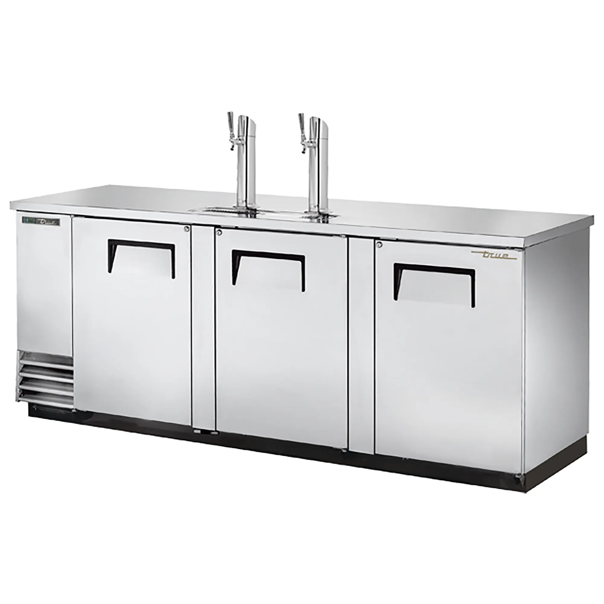 True TDD-4 Series Triple Door 90" Wide Keg Beer Dispensing Cooler - Black or Stainless Steel Finish-Phoenix Food Equipment