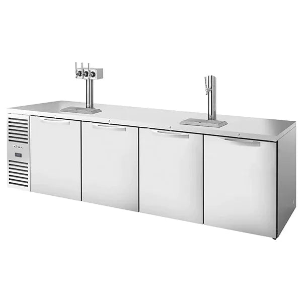 True TDR108-RISZ1-L Series Four Door 108" Wide Keg Beer Dispensing Cooler - Black or Stainless Steel Finish-Phoenix Food Equipment
