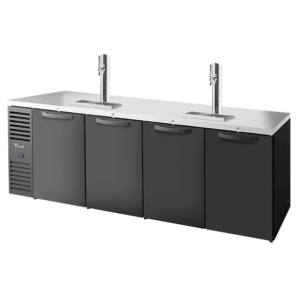 True TDR108-RISZ1-L Series Four Door 108" Wide Keg Beer Dispensing Cooler - Black or Stainless Steel Finish-Phoenix Food Equipment