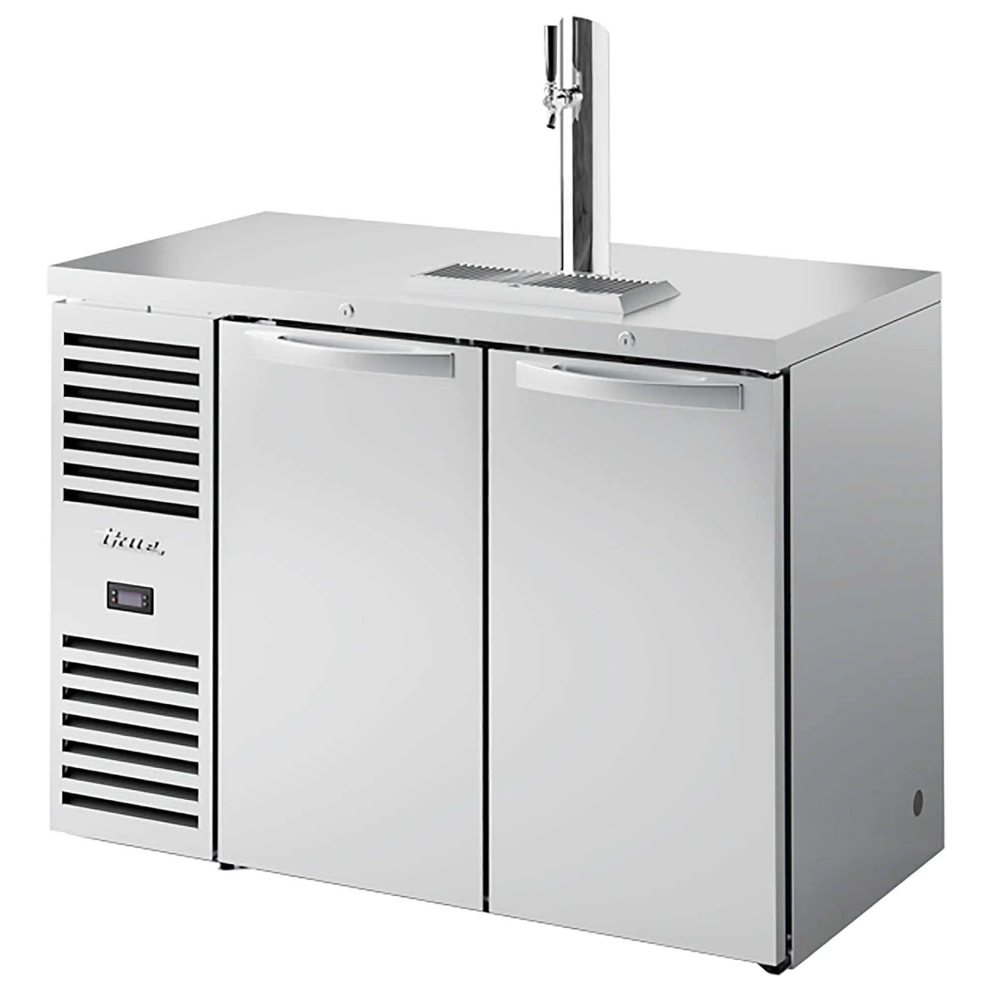 True TDR48-RISZ1-L Series Double Door 48" Wide Keg Beer Dispensing Cooler - Black or Stainless Steel Finish-Phoenix Food Equipment