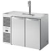 True TDR48-RISZ1-L Series 48-inch double door keg beer dispensing cooler in stainless steel with tap tower