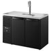 True TDR48-RISZ1-L Series 48-inch double door keg beer dispensing cooler in black with tap tower