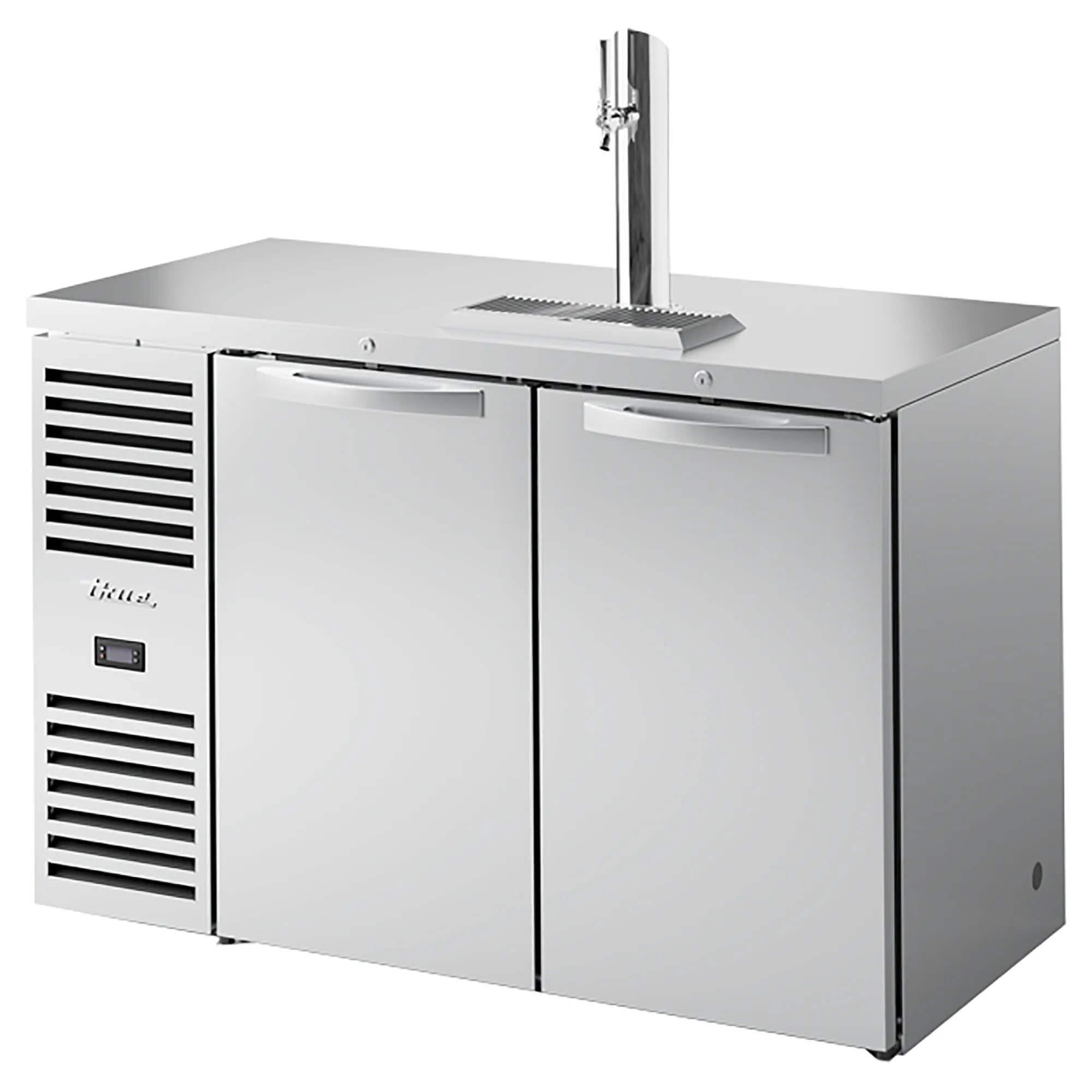 True TDR52-RISZ1-L Series Double Door 52" Wide Keg Beer Dispensing Cooler - Black or Stainless Steel Finish-Phoenix Food Equipment