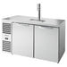 True TDR60-RISZ1-L Series 60-inch double door keg beer dispensing cooler in stainless steel with tap tower