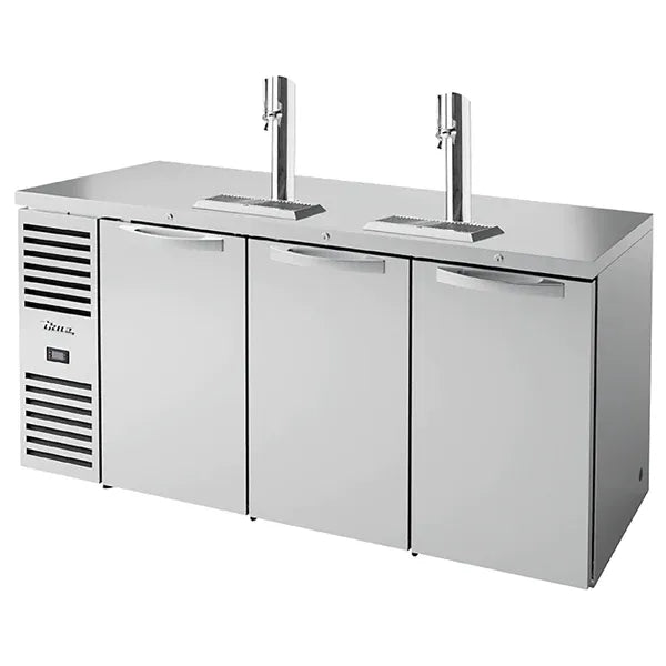 True TDR72-RISZ1-L Series Triple Door 72" Wide Keg Beer Dispensing Cooler - Black or Stainless Steel Finish-Phoenix Food Equipment